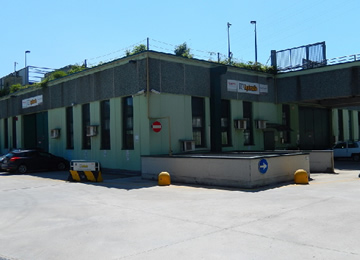 The headquarters - reserved parking for customers and loading/unloading area